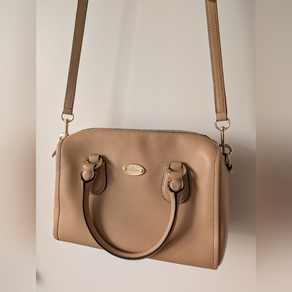 Coach Tan Leather Crossbody AS IS - Picture 3 of 11